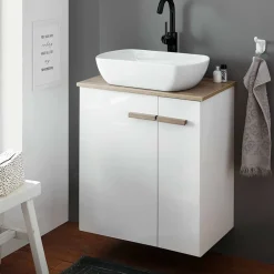 Wohnen Hochglanz Waschtisch mit Tür & Auszug - Vauflos