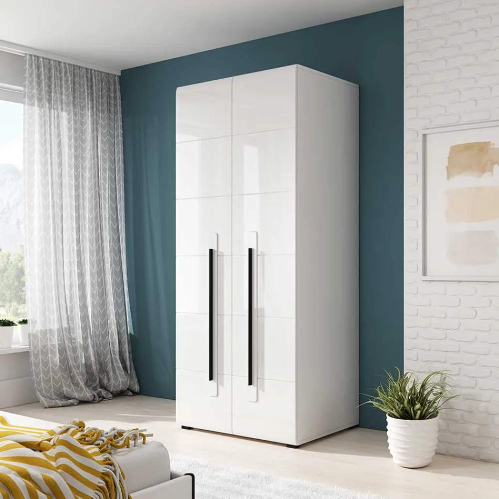 Wohnen Hochglänzender Schrank in Weiß - 2-türig - Baranoma
