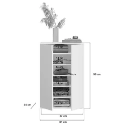 Wohnen Schuhschränke|Schränke*Hochglänzender Schuhschrank in Weiß - Ejulia