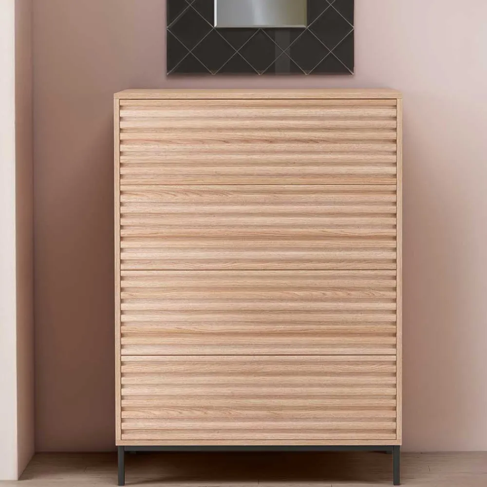 Wohnen Flurkommoden*Hochkommode in Eiche Holzoptik - Lunira