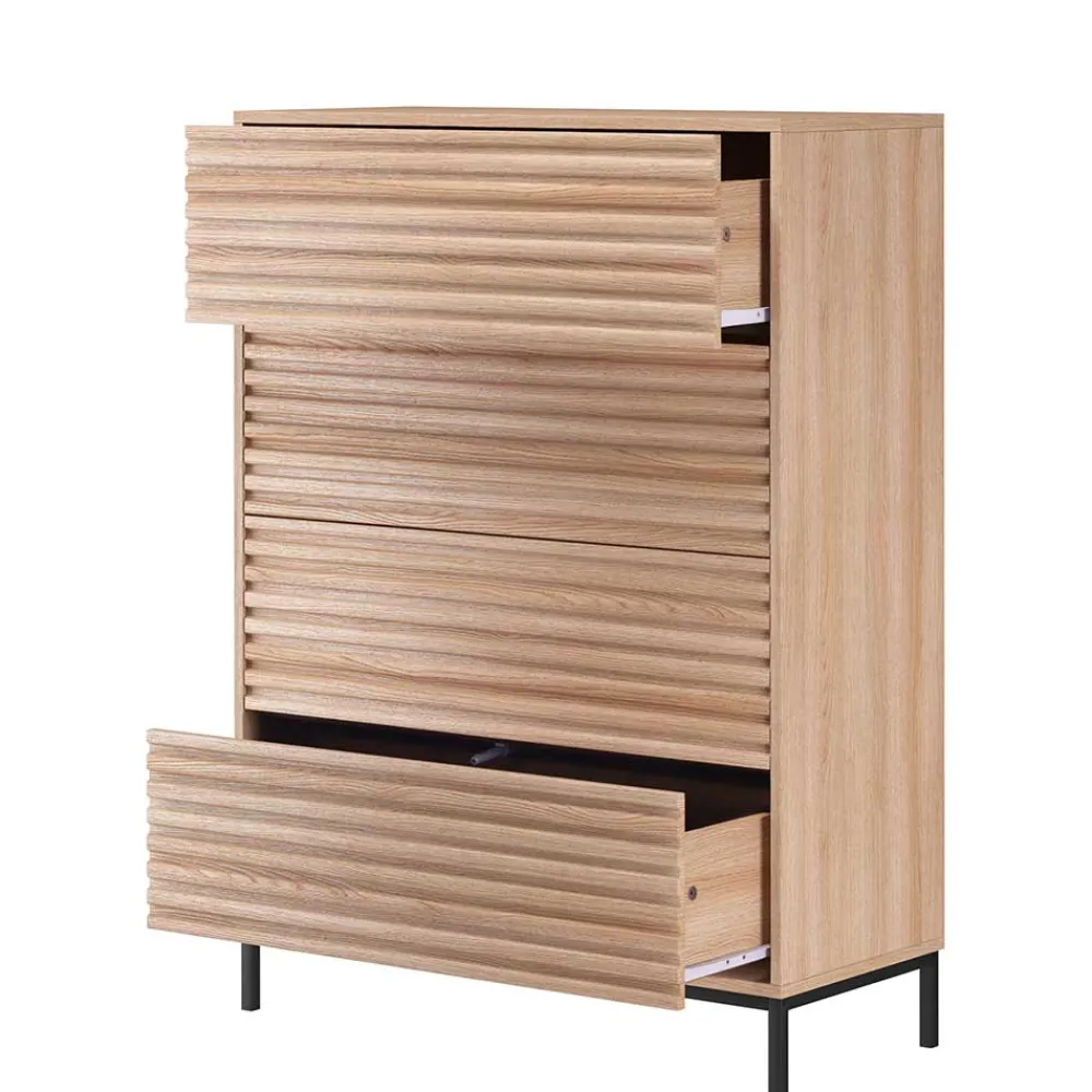 Wohnen Flurkommoden*Hochkommode in Eiche Holzoptik - Lunira