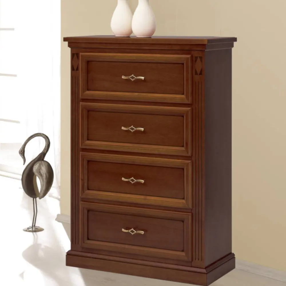 Wohnen Flurkommoden*Hochkommode in Walnussbraun - Dramos