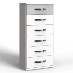 Wohnen Sideboards & Kommoden*Hochkommode in Weiß & Beton Optik - Hotti