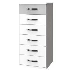 Wohnen Sideboards & Kommoden*Hochkommode in Weiß & Beton Optik - Hotti