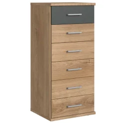 Wohnen Hochkommode mit sechs Schubladen - 46x106x40 cm - Leviza