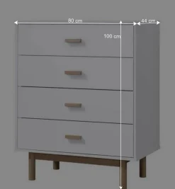 Wohnen Flurkommoden*Hochkommode mit vier Schubladen - Savuta