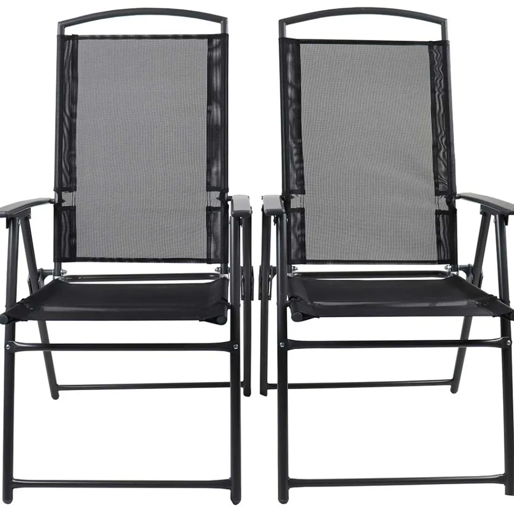 Wohnen Korbmöbel|Metall-Gartenmöbel*Hochlehner Gartenstühle klappbar - Alcamo (2er Set)