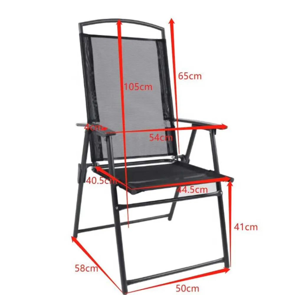 Wohnen Korbmöbel|Metall-Gartenmöbel*Hochlehner Gartenstühle klappbar - Alcamo (2er Set)