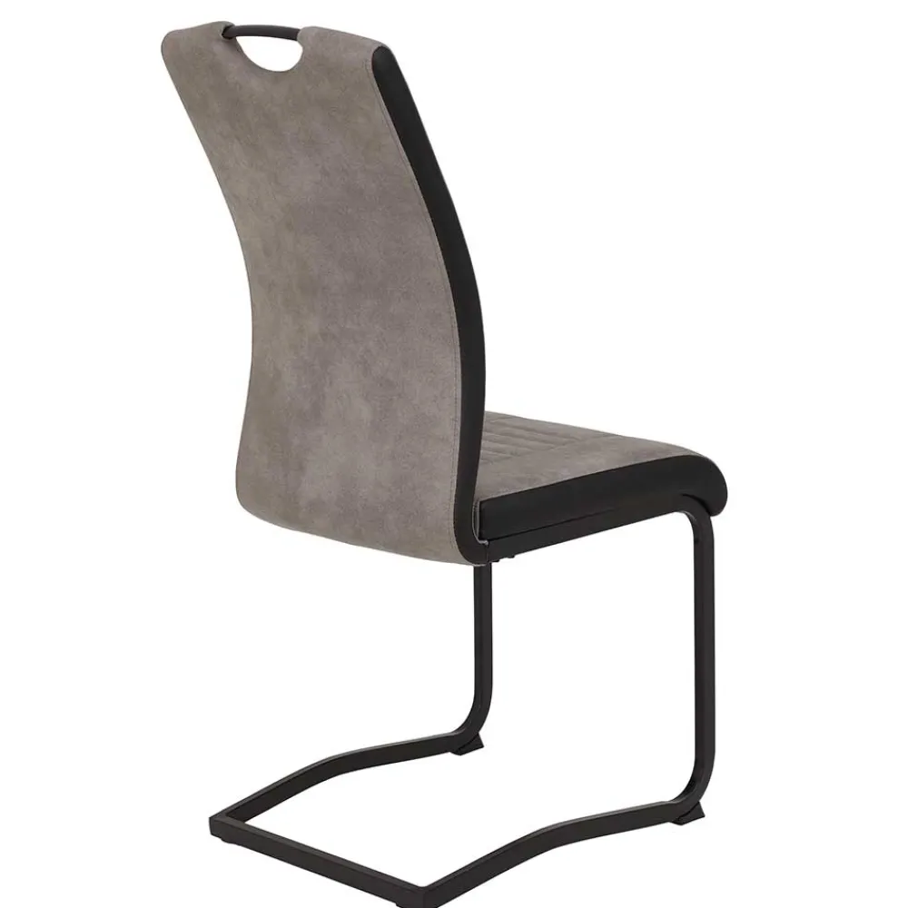 Wohnen Hochlehner Schwingstuhl in Grau & Schwarz - Milly (Set)