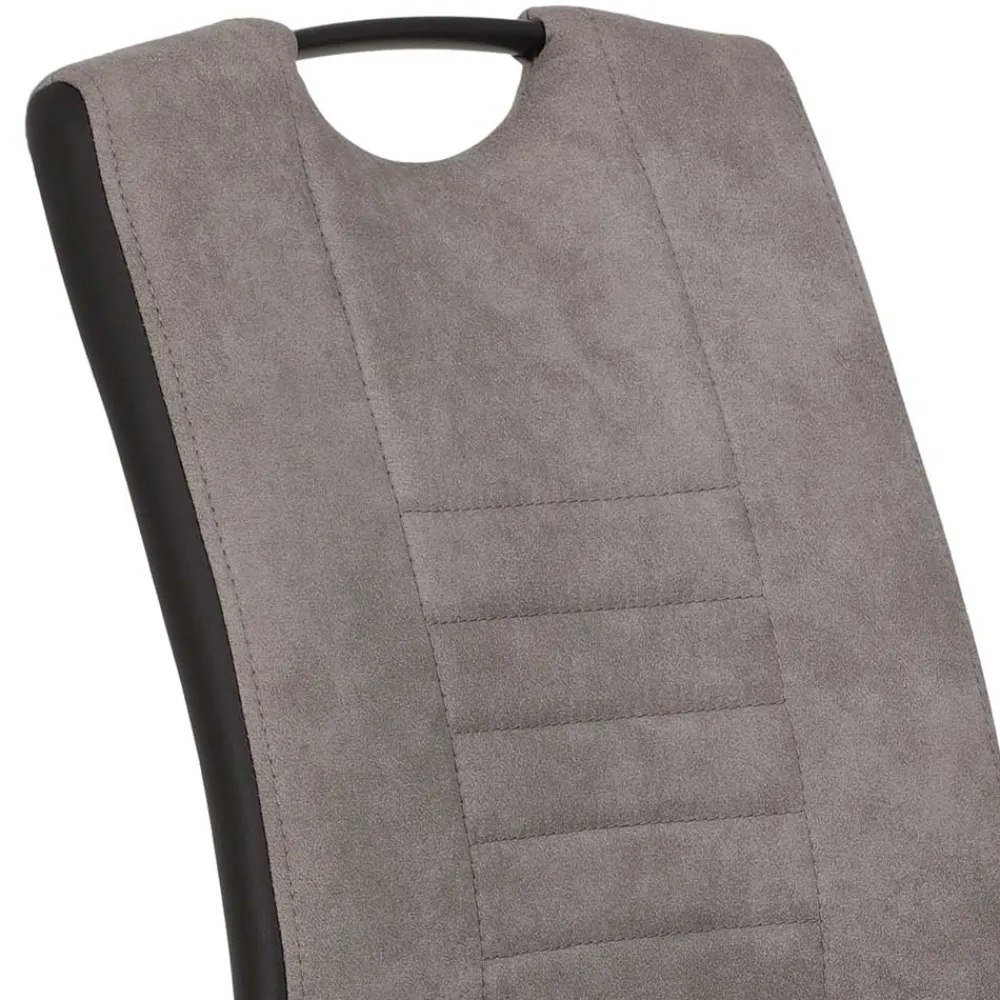 Wohnen Hochlehner Schwingstuhl in Grau & Schwarz - Milly (Set)