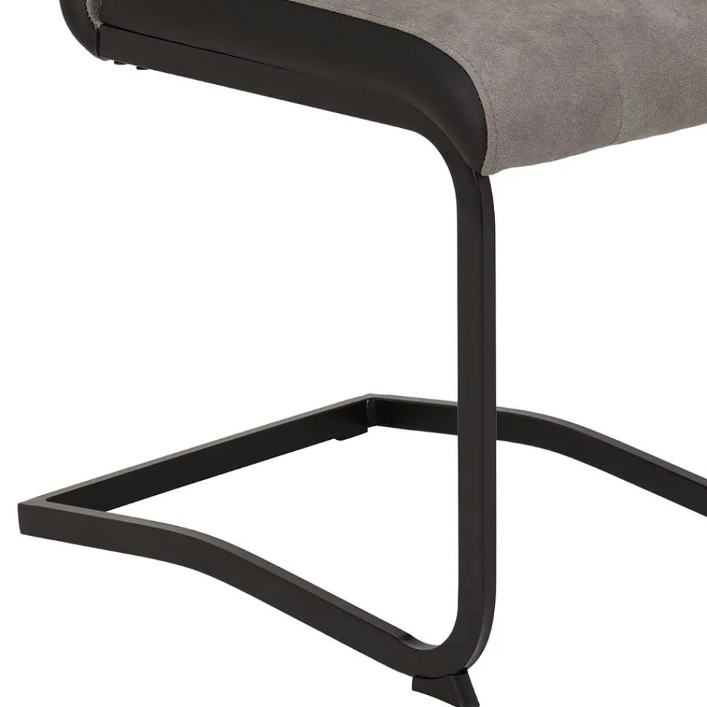 Wohnen Hochlehner Schwingstuhl in Grau & Schwarz - Milly (Set)