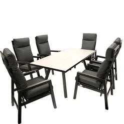 Wohnen Hochwertige Garten Sitzgruppe in Grau - Alpes (siebenteilig)