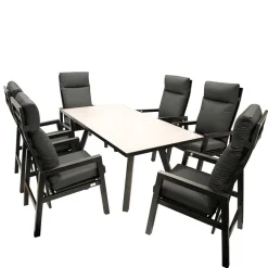 Wohnen Hochwertige Garten Sitzgruppe in Grau - Alpes (siebenteilig)