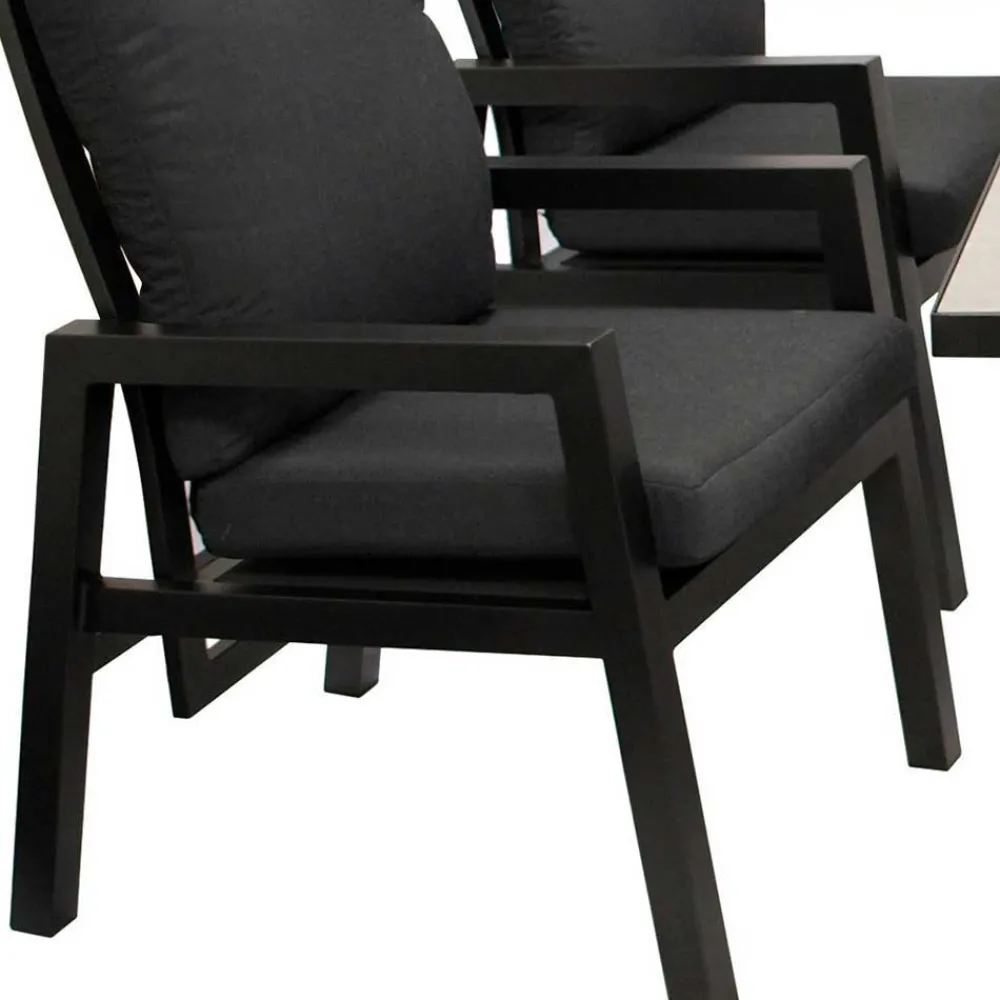 Wohnen Hochwertige Garten Sitzgruppe in Grau - Alpes (siebenteilig)