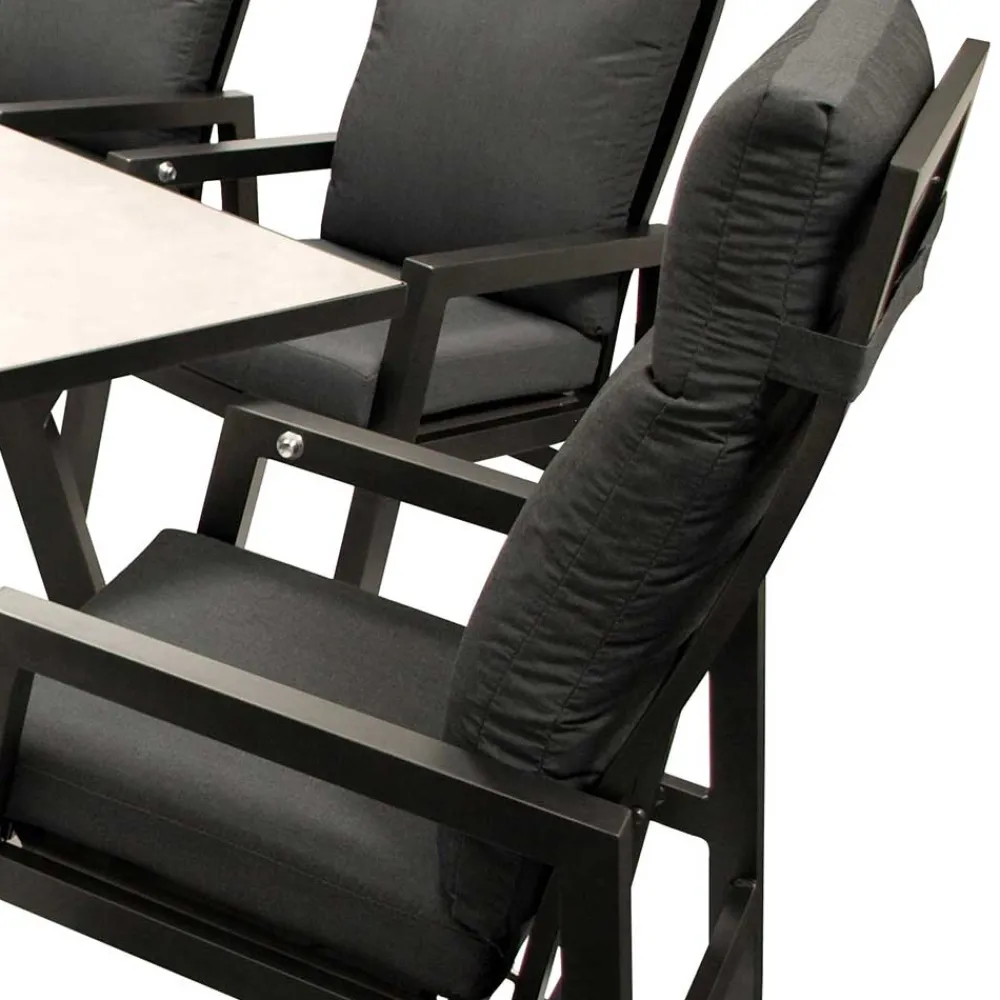 Wohnen Hochwertige Garten Sitzgruppe in Grau - Alpes (siebenteilig)