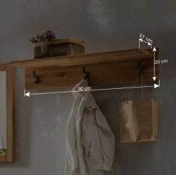 Wohnen Hochwertige Hängegarderobe aus Echtholz - Teano