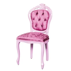 Wohnen Designermöbel*Hochwertiger Barock Polsterstuhl in Rosa Samt - Casna