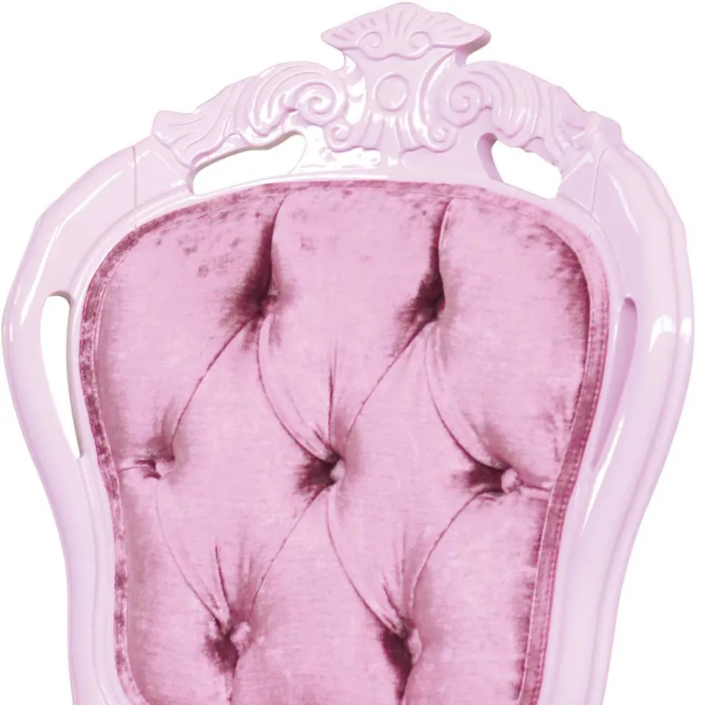 Wohnen Designermöbel*Hochwertiger Barock Polsterstuhl in Rosa Samt - Casna