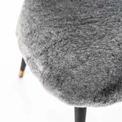 Wohnen Hochwertiger Design Stuhl aus Kunstfell in Grau - Zarodrana