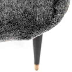 Wohnen Hochwertiger Design Stuhl aus Kunstfell in Grau - Zarodrana