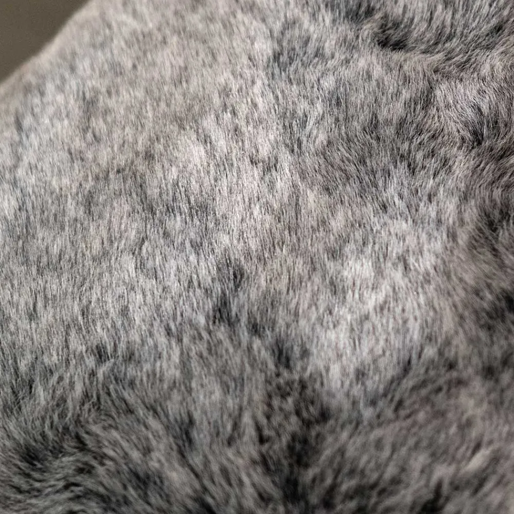 Wohnen Hochwertiger Design Stuhl aus Kunstfell in Grau - Zarodrana