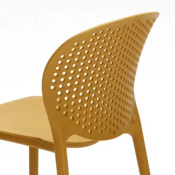 Wohnen Hochwertiger Gartenstuhl Tila aus Kunststoff Gelb (4er Set)