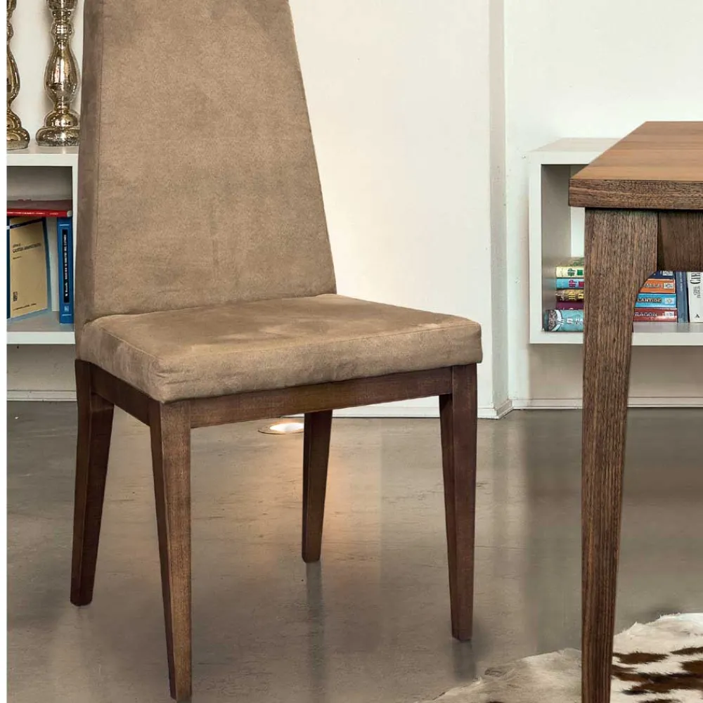 Wohnen Hochwertiger Polsterstuhl mit Massivholzgestell - Carissina