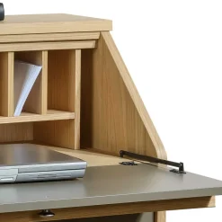 Wohnen Hochwertiger Schreibschrank in Beigegrau & Eiche - Liaria