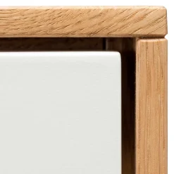 Wohnen Hochwertiges Highboard in Weiß & Eiche - Smonia