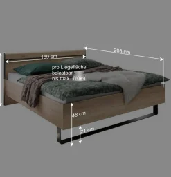 Wohnen Hochwertiges Schlafzimmer Set mit LED - Licruva (vierteilig)