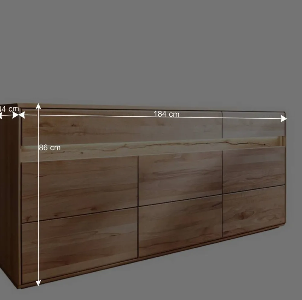 Wohnen Sideboards & Kommoden|Sideboards & Kommoden*Hochwertiges Wildeiche Sideboard 184x86x44 cm - Acmida