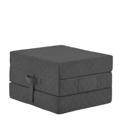 Wohnen Hocker Faltmatratze in Anthrazit Webstoff - Indyron