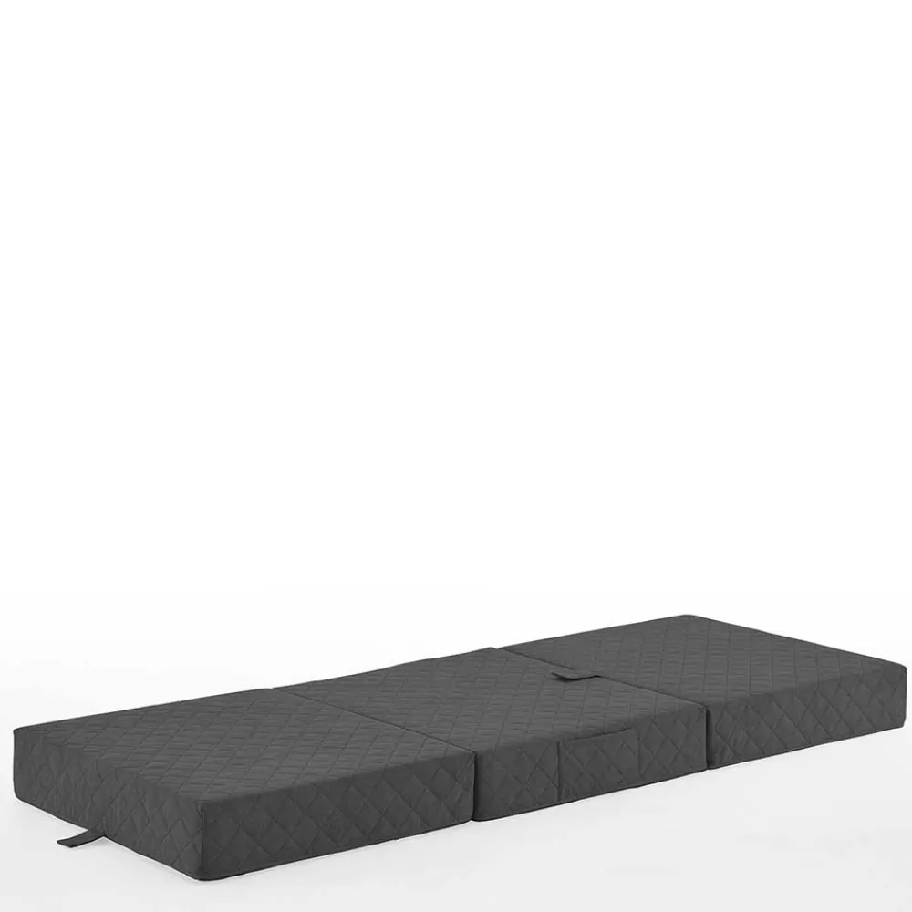 Wohnen Hocker Faltmatratze in Anthrazit Webstoff - Indyron