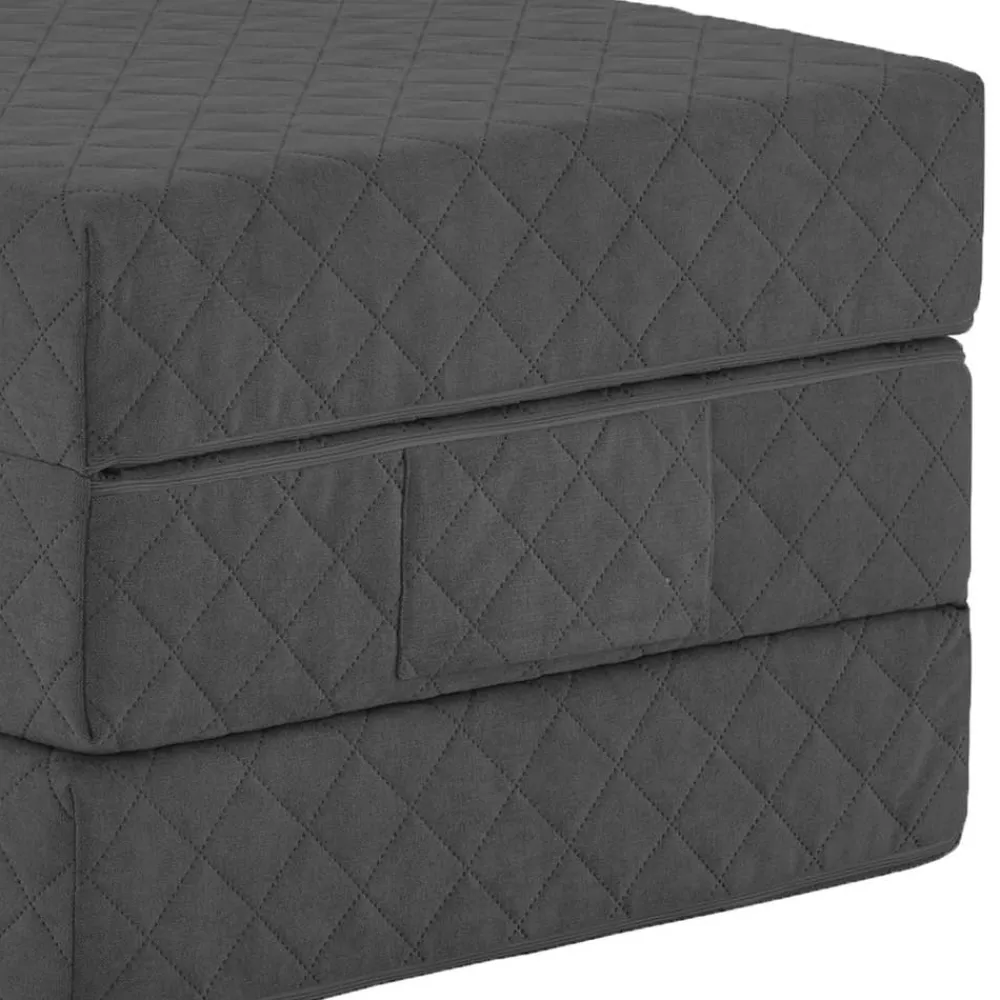 Wohnen Hocker Faltmatratze in Anthrazit Webstoff - Indyron