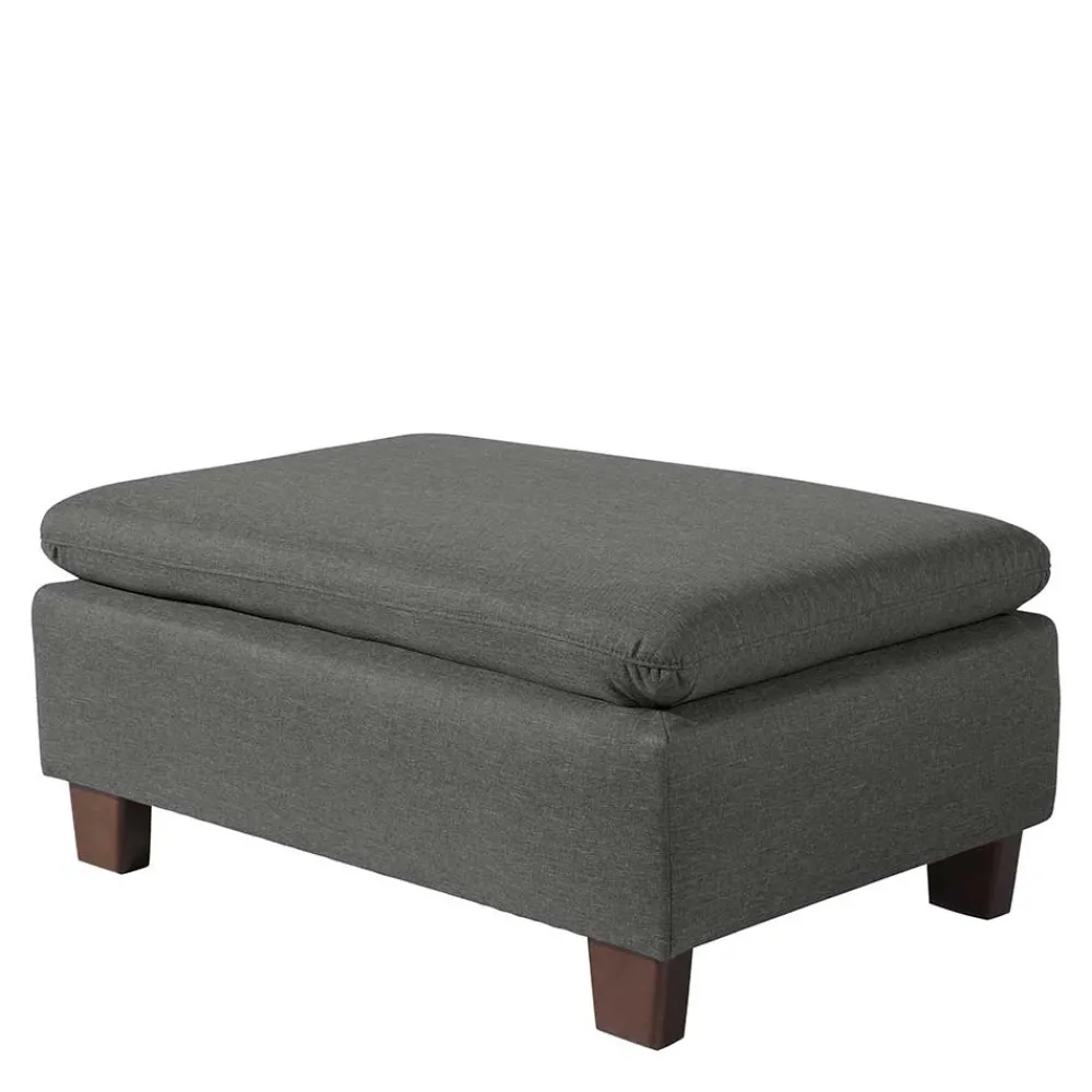 Wohnen Graue Möbel|Braune Möbel*Hocker in Anthrazit und Nussbaum Braun - Classimo