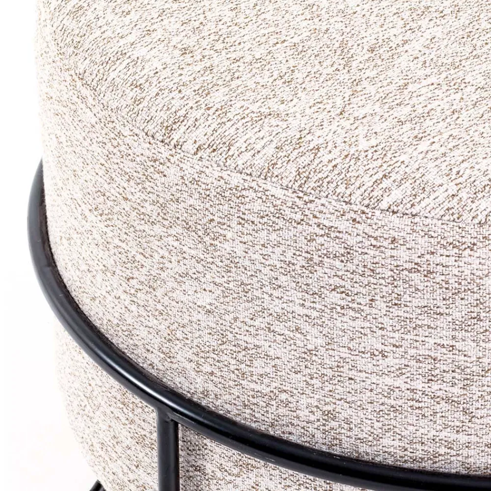 Wohnen Hocker in Beige meliert Stoff - Zimbu