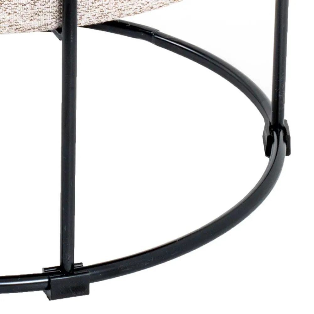 Wohnen Hocker in Beige meliert Stoff - Zimbu