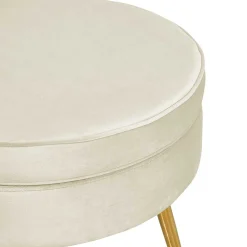 Wohnen Sessel & Hocker|Retro Möbel*Hocker in Beige Samtbezug - Mamba