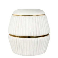 Wohnen Hocker in Cremeweiß mit Gold - Josue