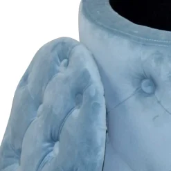 Wohnen Hocker in Hellblau Samt & Gold - Santjana