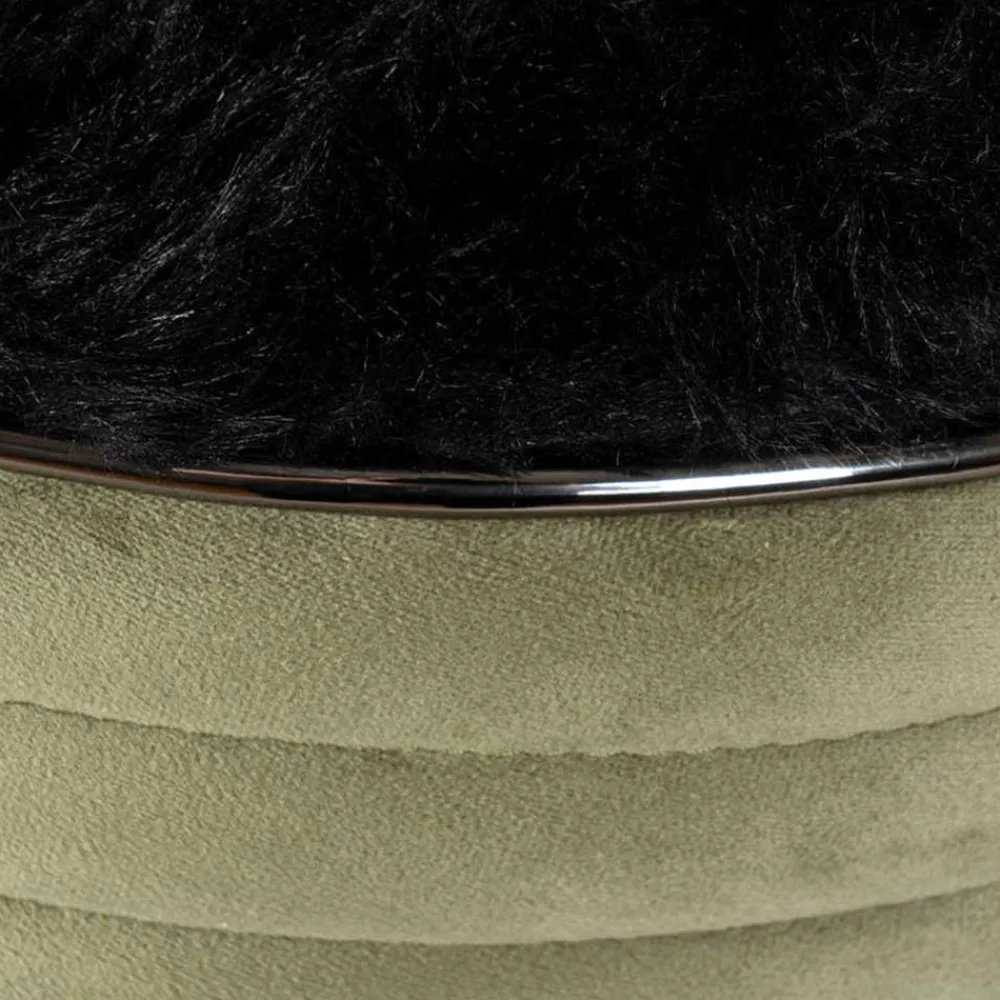 Wohnen Hocker in Schwarz und Oliv Grün und Silber - Egeta