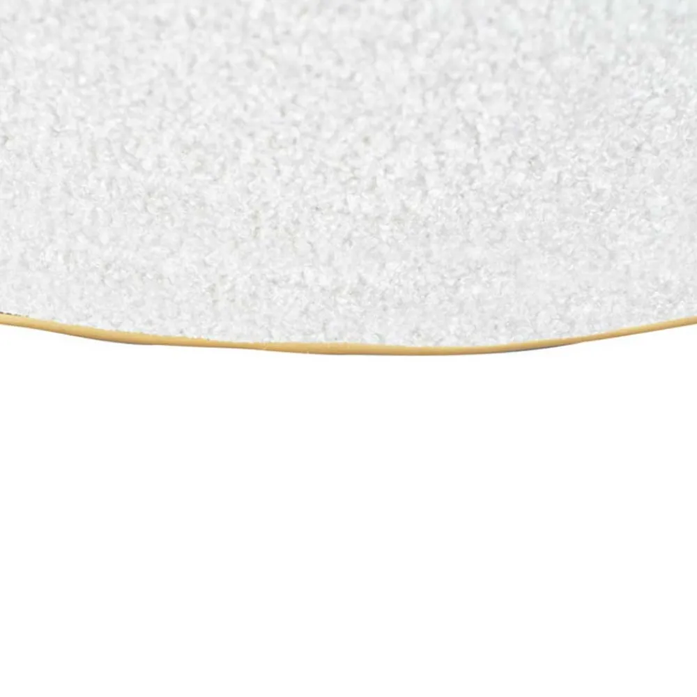 Wohnen Hocker in Weiß Webplüsch mit Gold - Tandrea