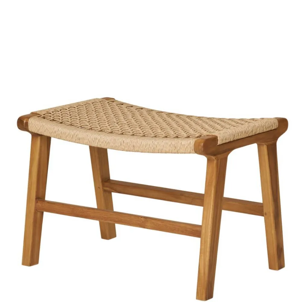 Wohnen Hocker mit Kordelgeflecht-Sitz - Merlan