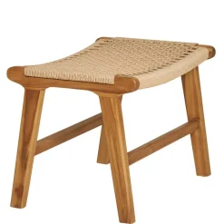 Wohnen Hocker mit Kordelgeflecht-Sitz - Merlan