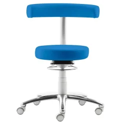 Wohnen Hocker mit Lehne in Blau Kunstleder - Carito