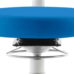 Wohnen Hocker mit Lehne in Blau Kunstleder - Carito