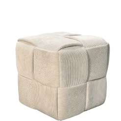 Wohnen Hocker Pouf in Beige Cordbezug - Salvita III