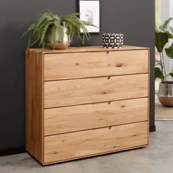 Wohnen Flurkommoden*Hohe Holzkommode aus Wildeiche Massivholz - Darcona