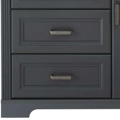 Wohnen Graue Möbel|Landhausmöbel*Hohe Kombi-Kommode in Dunkelgrau - Joe