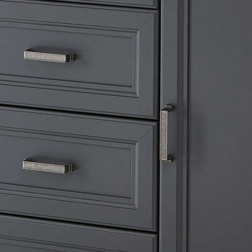 Wohnen Graue Möbel|Landhausmöbel*Hohe Kombi-Kommode in Dunkelgrau - Joe